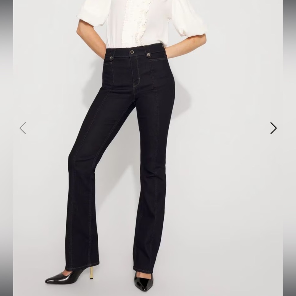 White House Black Market High Rise Tab Waist Bootcut Jean